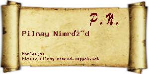 Pilnay Nimród névjegykártya